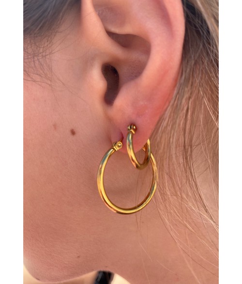 Pendientes Aro Medianos de Acero Inox.
