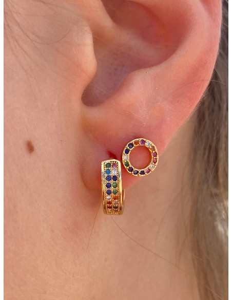 Pendientes Círculo Multicolor