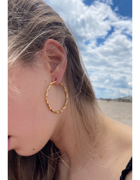 Pendientes Aro Singapur de Acero