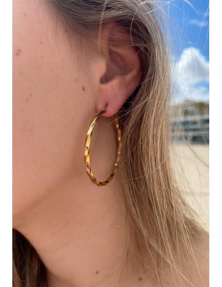 Pendientes Aro Singapur de Acero