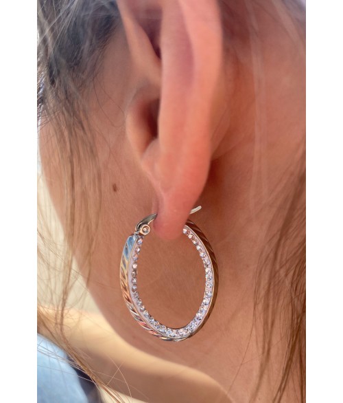 Pendientes de Aro con Grabado Trenzado
