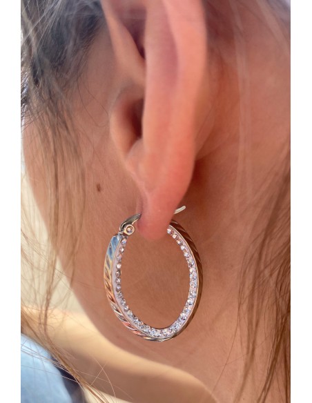 Pendientes de Aro con Grabado Trenzado