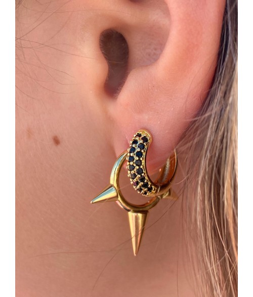 Pendientes Pinchos Aro en Acero Inox.