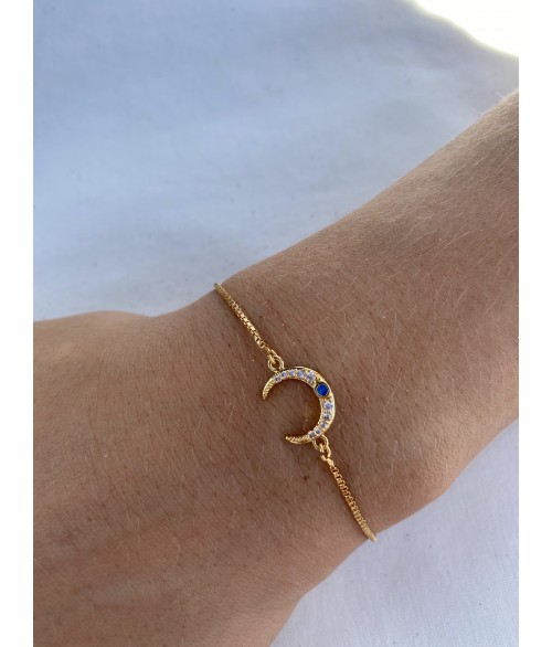 Pulsera Ajustable Luna con Piedras