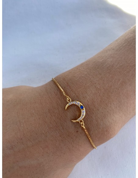 Pulsera Ajustable Luna con Piedras