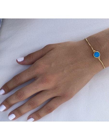 Pulsera Ajustable Piedra Azul Ópalo