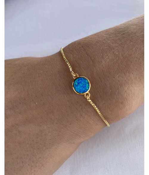 Pulsera Ajustable Piedra Azul Ópalo
