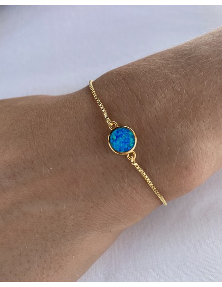 Pulsera Ajustable Piedra Azul Ópalo