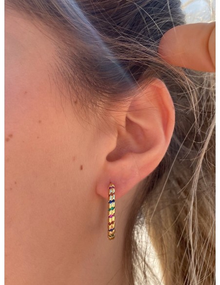 Pendientes de Aro Trenza con Circonitas