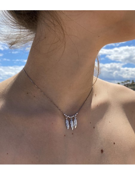 Colgante de Plumas en Plata