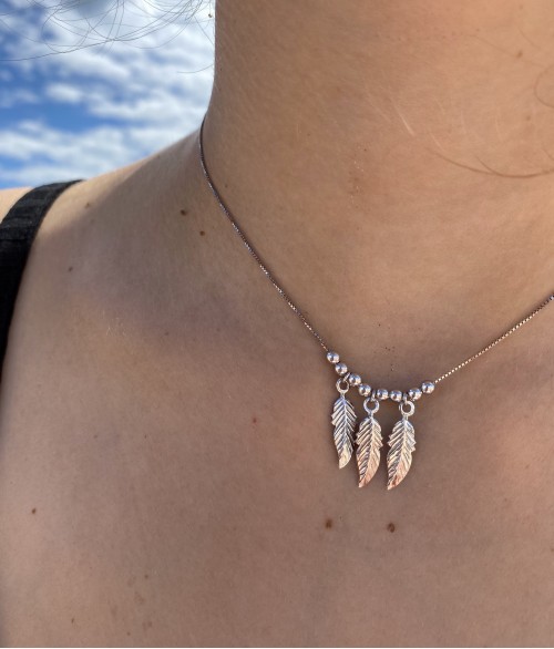 Colgante de Plumas en Plata