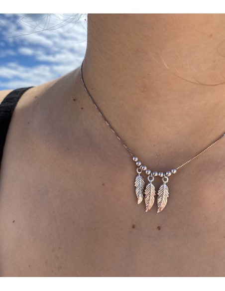 Colgante de Plumas en Plata