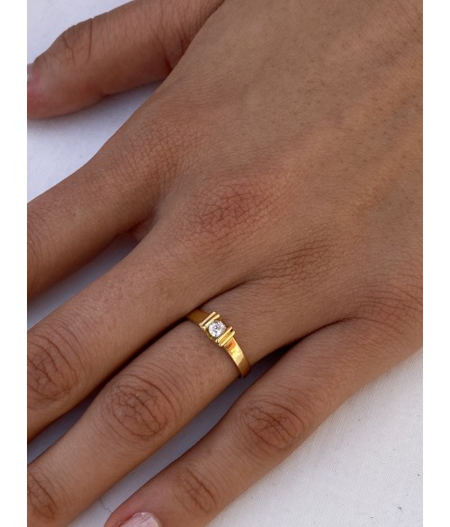 Anillo Solitario de Oro Amarillo 18k