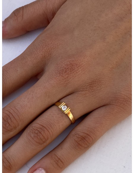 Anillo Solitario de Oro Amarillo 18k