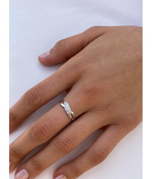 Anillo de Oro Blanco 18k con...
