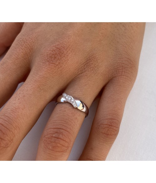 Anillo de Oro Blanco 18k con...