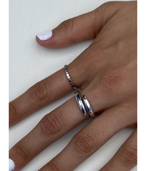 Anillo Doble Ajustable en Plata 1ª Ley