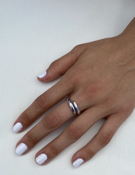 Anillo Doble Ajustable en Plata 1ª Ley