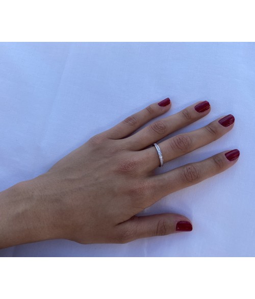 Anillo de Plata 1ª Ley con Circonitas
