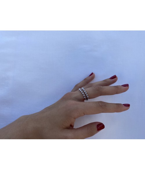 Anillo de Plata Cordon Bolas