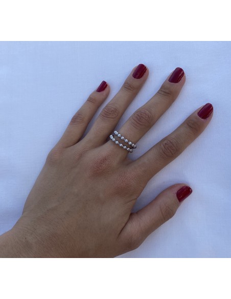 Anillo de Plata Cordon Bolas