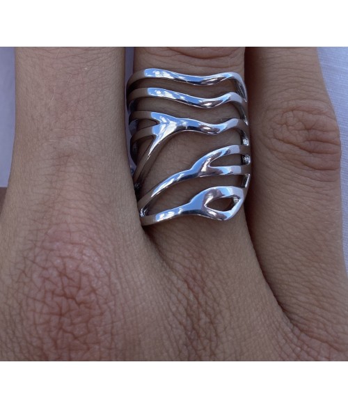 Anillo de Plata Olas