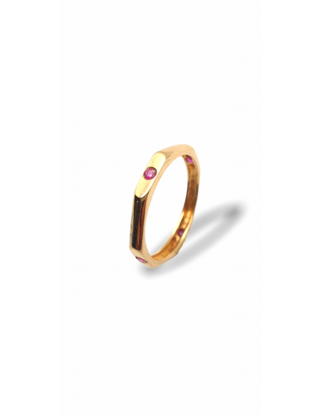 Anillo en Oro 18k con Rubí Octógono