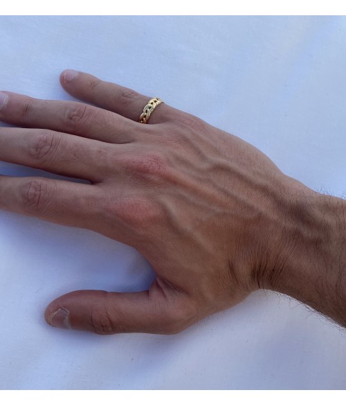 Anillo Cadena en Oro 18k