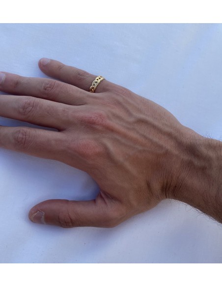 Anillo Cadena en Oro 18k