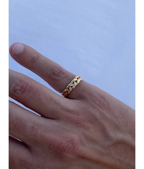 Anillo Cadena en Oro 18k