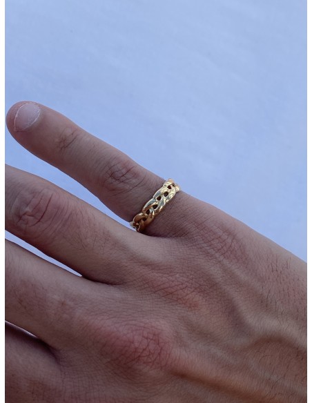 Anillo Cadena en Oro 18k