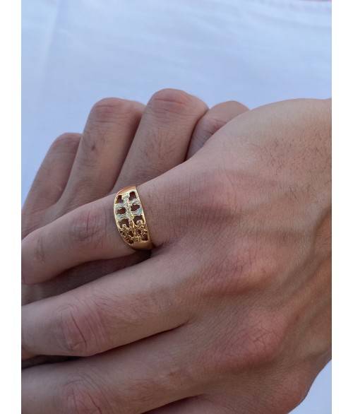 Anillo Cruz de Caravaca en Oro 18k