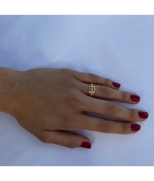 Anillo Cruz de Caravaca en Oro 18k