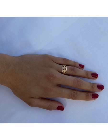 Anillo Cruz de Caravaca en Oro 18k