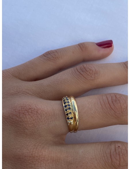 Anillo de Oro 18k con Zafiros
