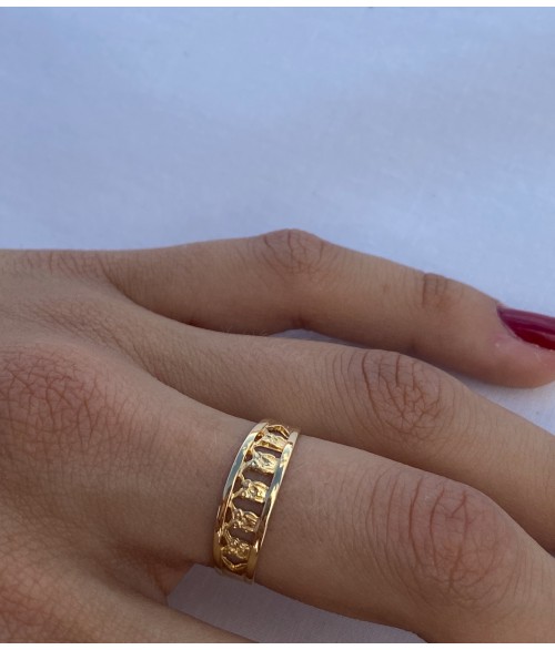 Anillo Búhos en Oro 18k