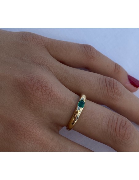 Anillo con Esmeralda en Oro 18k