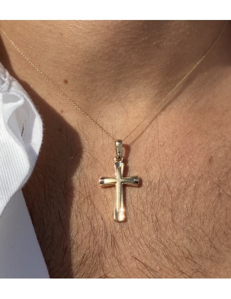 Cruz de Oro 18k Doble