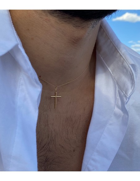Cruz de Oro 18k Tubo