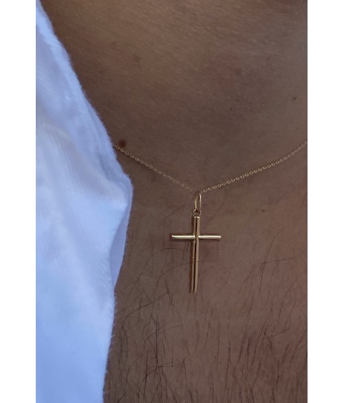 Cruz de Oro 18k Tubo