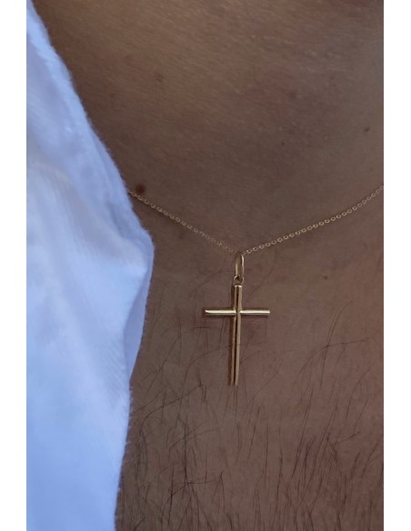 Cruz de Oro 18k Tubo