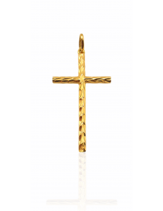 Cruz de Oro 18k Tallada