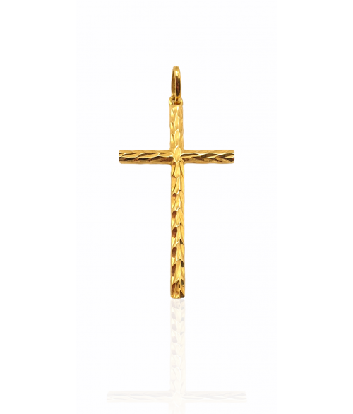 Cruz de Oro 18k Tallada