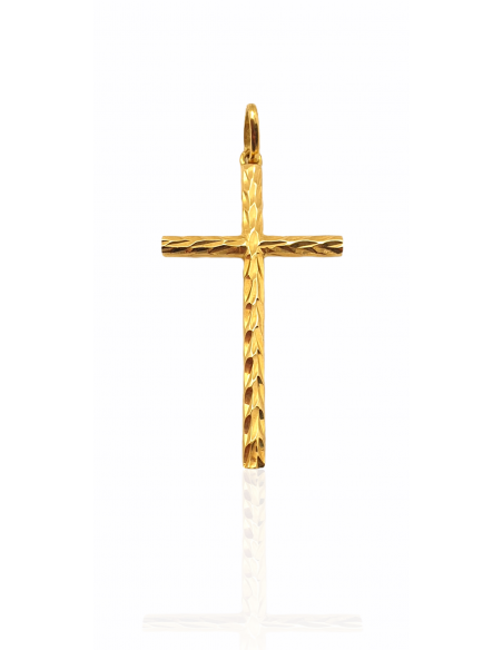 Cruz de Oro 18k Tallada