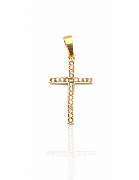 Cruz de Oro 18k con Circonitas