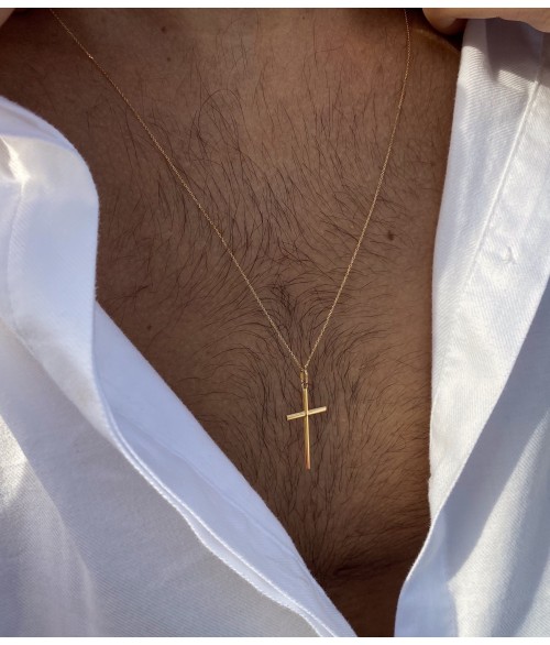 Cruz de Oro 18k Sencilla Larga