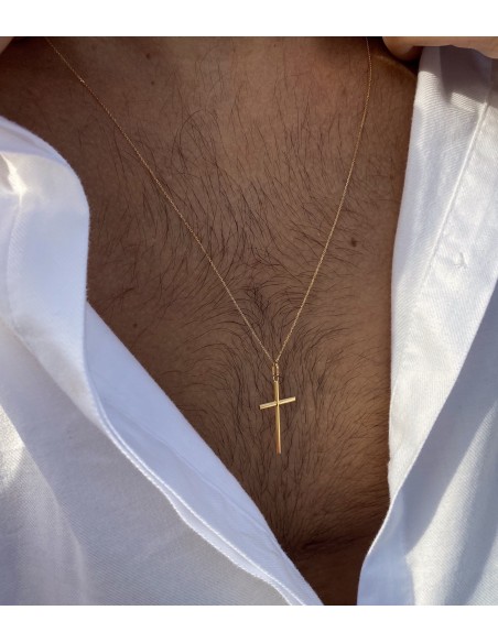 Cruz de Oro 18k Sencilla Larga