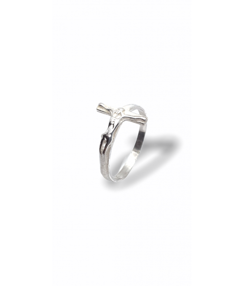 Anillo Cristo en Plata 1ª Ley