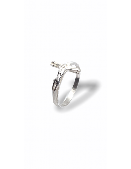 Anillo Cristo en Plata 1ª Ley