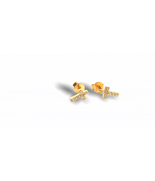 Pendientes Cruz Mini de Acero